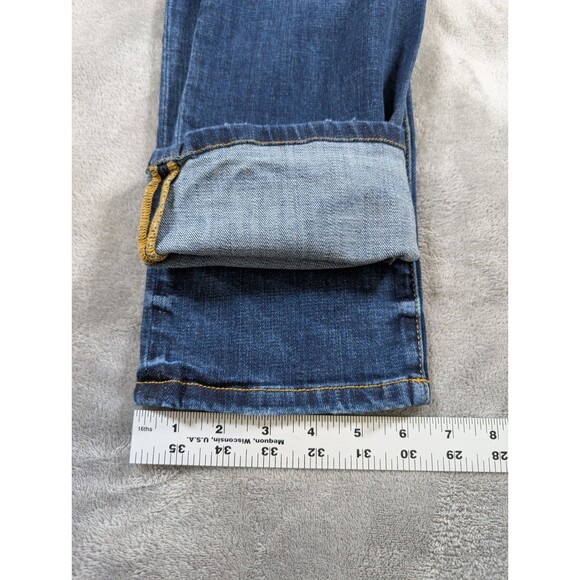 CAbi Slim Boyfriend Jeans Womens 4 Distressed Patch Stretch Blue Denim Casual - Picture 12 of 12